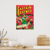 Kapitein Science komische boekomslag Poster (Keuken)