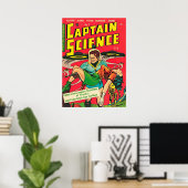 Kapitein Science komische boekomslag Poster (Thuiskantoor)
