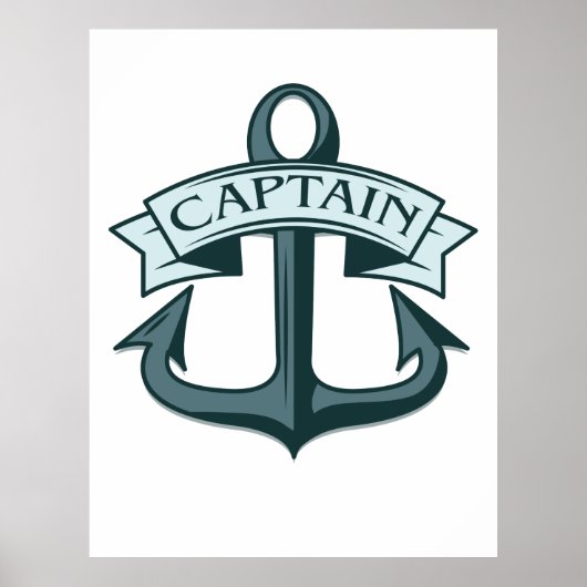 Kapitein Ships Anchor Poster (Voorkant)