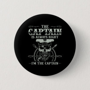kapitein Shirt Mannen Boating Funny Boat Ronde Button 5,7 Cm