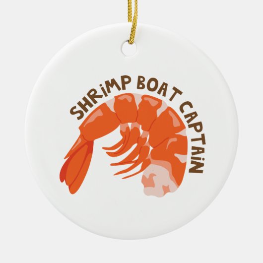 Kapitein Shrimp Boat Keramisch Ornament (Voorkant)