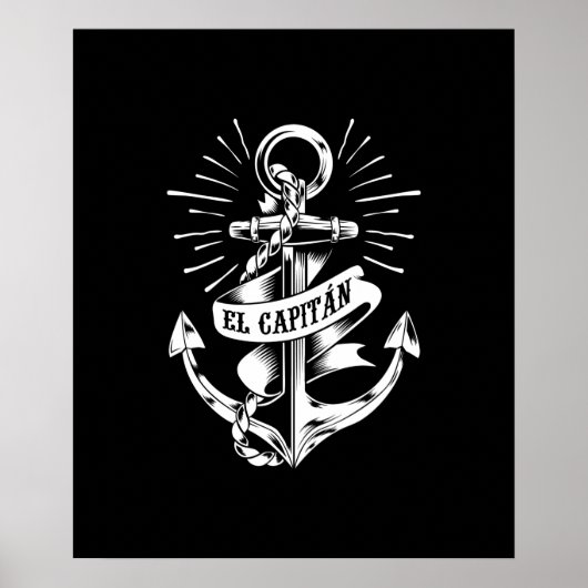 Kapitein Skipper van El Capitan Anchor Funny Poster (Voorkant)