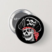 Kapitein Skull Pirate Ronde Button 5,7 Cm (Voorkant /achterkant)