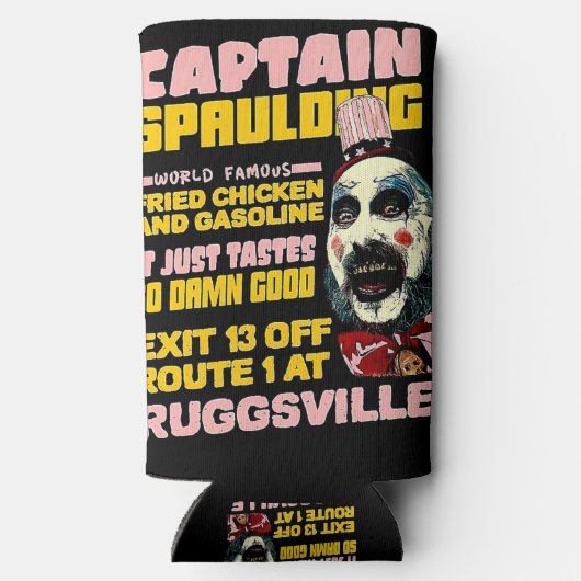 Kapitein Spaulding Fried Chicken, horror Seltzer Blikjeskoeler (Achterkant)