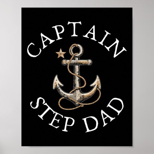 Kapitein Step-dad Boot Zeilen Boating Anch Poster (Voorkant)