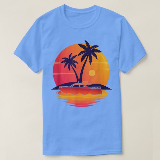 Kapitein Sweet Sunset Motor Boat T-shirt (Design voorkant)