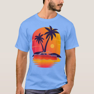 Kapitein Sweet Sunset Motor Boat T-shirt