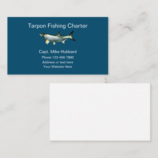 Kapitein Tarpon Vissen Boat Visitekaartje (Voorkant / Achterkant)