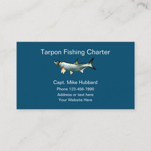 Kapitein Tarpon Vissen Boat Visitekaartje (Voorkant)