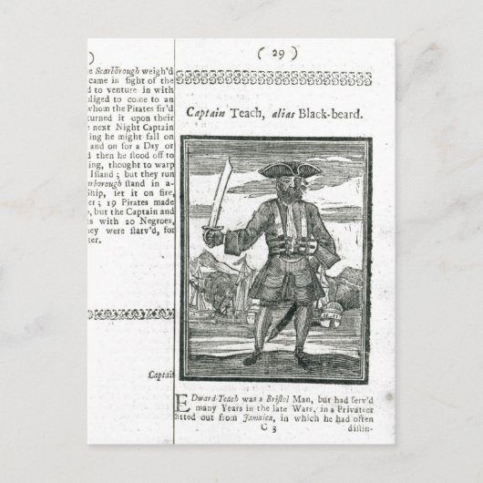 Kapitein Teach, Alias Black Beard Briefkaart (Voorkant)