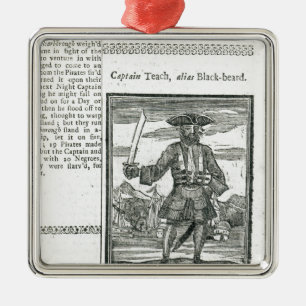 Kapitein Teach, Alias Black Beard Metalen Ornament