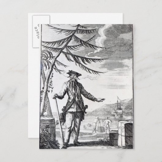 Kapitein Teach, gewoonlijk Blackbeard genoemd Briefkaart (Voorkant / Achterkant)
