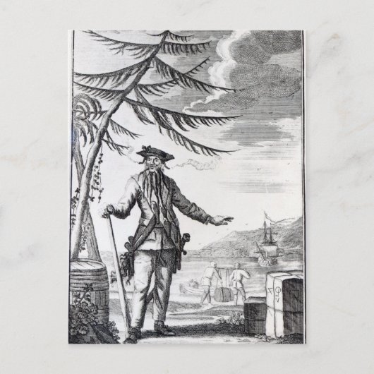 Kapitein Teach, gewoonlijk Blackbeard genoemd Briefkaart (Voorkant)