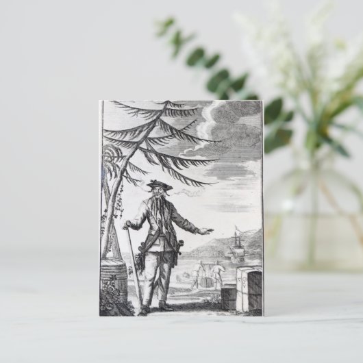 Kapitein Teach, gewoonlijk Blackbeard genoemd Briefkaart (Staand voorkant)