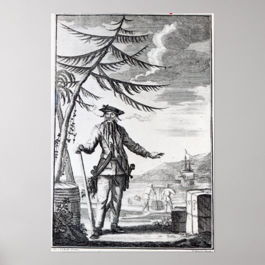 Kapitein Teach, gewoonlijk Blackbeard genoemd Poster (Voorkant)