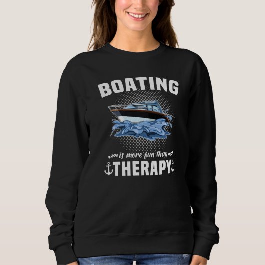 Kapitein Therapie Zeilen Zeilboot Motorboot Trui (Voorkant)