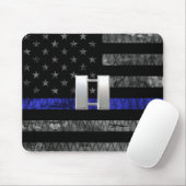 Kapitein Thin Blue Line Distress Vlag Muismat (Met muis)
