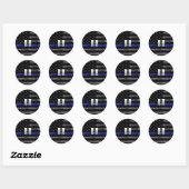 Kapitein Thin Blue Line Distress Vlag Ronde Sticker (Vel)