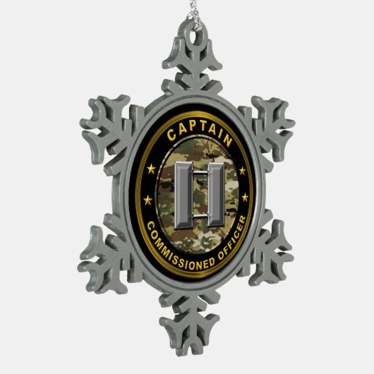 Kapitein Tin Sneeuwvlok Ornament (Links)