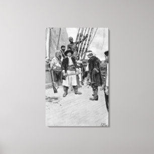 Kapitein Tongrelow nam de grootste, illustratie Canvas Afdruk