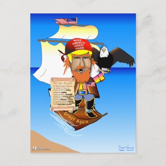Kapitein Trump Briefkaart (Voorkant)