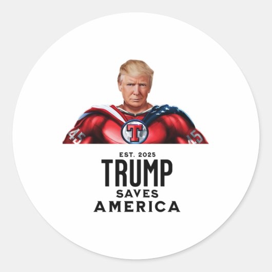 Kapitein Trump redt Amerika Ronde Sticker (Voorkant)