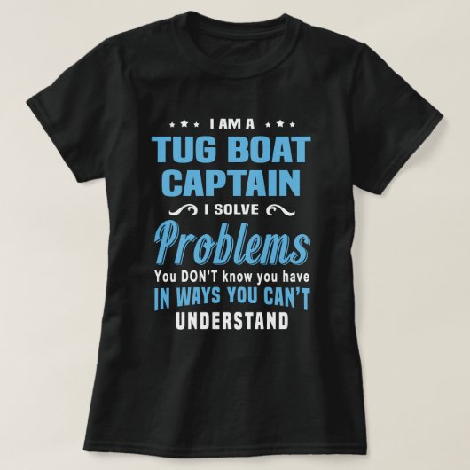 Kapitein Tug Boat T-shirt (Design voorkant)