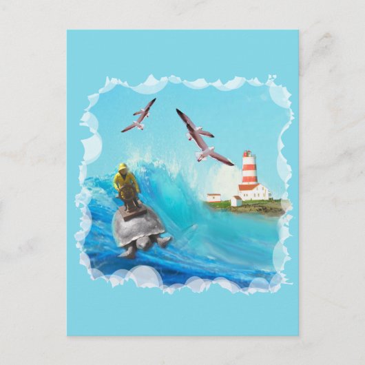 Kapitein Turtle Briefkaart (Voorkant)