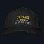 Kapitein Uw Boat Naam Nautische sterren Verstoord Geborduurde Pet<br><div class="desc">Een gepersonaliseerd pet met een drukke stijl,  voorzien van uw Kapitein rank of andere titel,  jouw naam of Boat Name en sterren. Verscheidene pet en draadkleuren om van te kiezen. Maakt een groot aangepast cadeau voor vaders dag,  Moederdag of elke andere gelegenheid.</div>