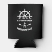 Kapitein Uw Bot Naam Nautical Anchor Oars Helm Blikjeskoeler (Voorkant)