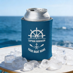 Kapitein Uw Bot Naam Nautical Anchor Oars Helm Blikjeskoeler