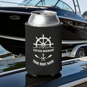 Kapitein Uw Bot Naam Nautical Anchor Oars Helm Blikjeskoeler