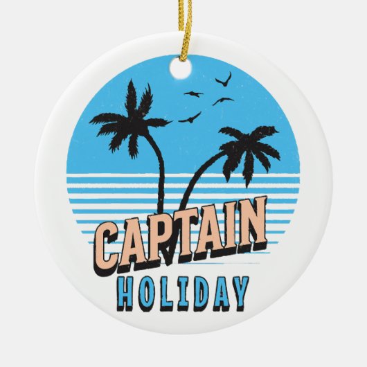 Kapitein Vakantie Keramisch Ornament (Voorkant)