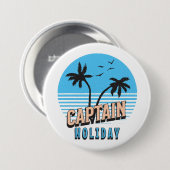 Kapitein Vakantie Ronde Button 7,6 Cm (Voorkant /achterkant)