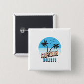 Kapitein Vakantie Vierkante Button 5,1 Cm (Voorkant /achterkant)
