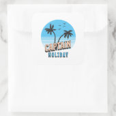 Kapitein Vakantie Vierkante Sticker (Tas)