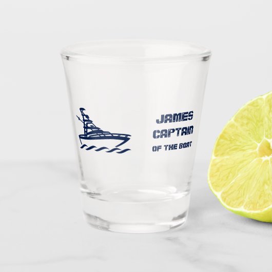 Kapitein van de boot (aanpasbaar) shot glas (Voorkant)