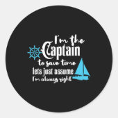 Kapitein van de boot Chaparral Boats Ronde Sticker (Voorkant)