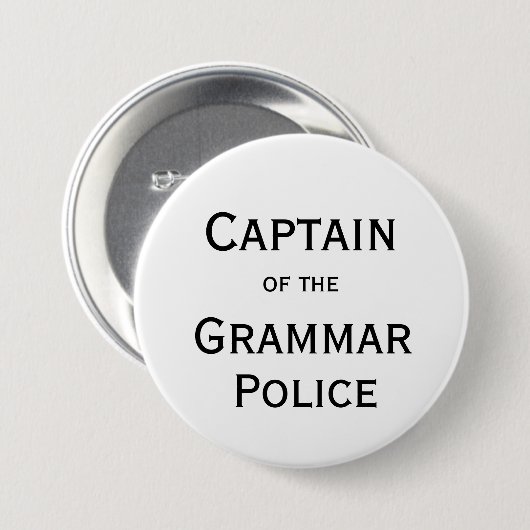 Kapitein van de Button van de politie van Grammar (Voorkant /achterkant)