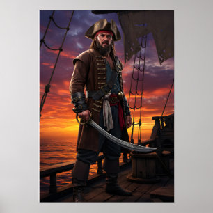 Kapitein van de Crimson Horizon Poster