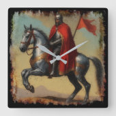 Kapitein van de Guard Ridder en Paard Vierkante Klok (Voorkant)