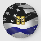 Kapitein van de politie van Thin Blue Line Grote Klok (Voorkant)