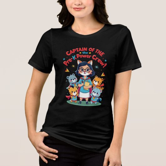 Kapitein van de Pre-K Power Crew Tri-Blend Shirt (Voorkant)