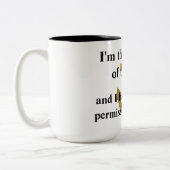 Kapitein van deze boot Gold Anchor Funny Mug Tweekleurige Koffiemok (Links)