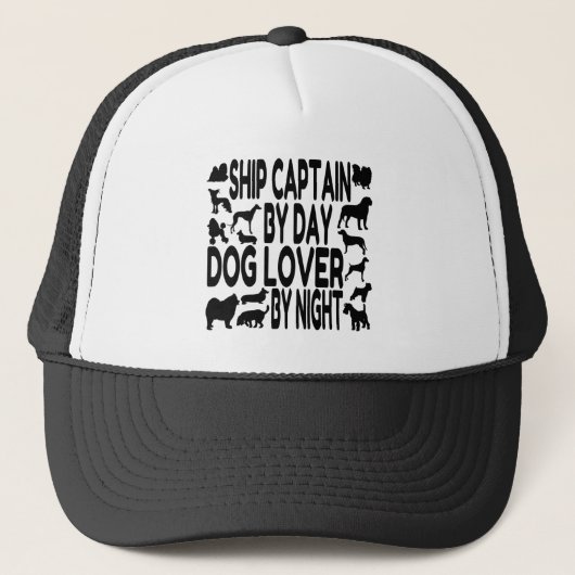 kapitein van het hondenliefhebber trucker pet (Voorkant)