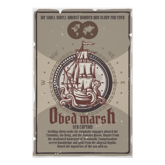 Kapitein van het Obed Marsh Zee Innsmouth Perfect Poster (Voorkant)