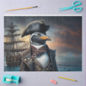 Kapitein van het pinguïnschip Decoupage | nautisch Tissuepapier (Craft)