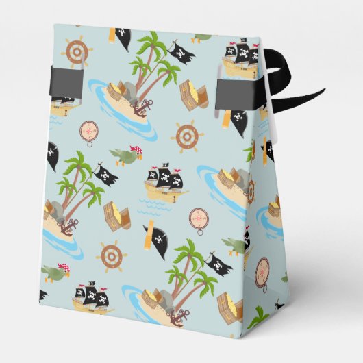 Kapitein van het Pirate Ship Verjaardagsfeest Bedankdoosjes (Achterkant)