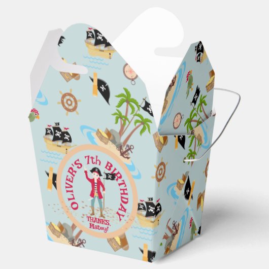 Kapitein van het Pirate Ship Verjaardagsfeest Bedankdoosjes (Geopend)