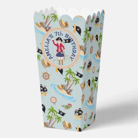 Kapitein van het Pirate Ship Verjaardagsfeest Bedankdoosjes (Voorkant)